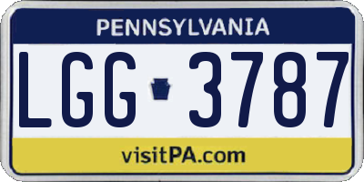 PA license plate LGG3787