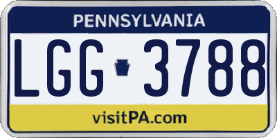 PA license plate LGG3788
