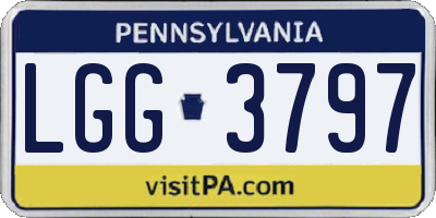 PA license plate LGG3797