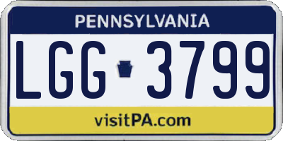 PA license plate LGG3799