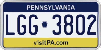 PA license plate LGG3802