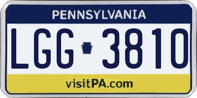 PA license plate LGG3810