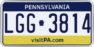 PA license plate LGG3814
