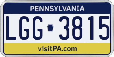 PA license plate LGG3815