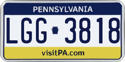 PA license plate LGG3818