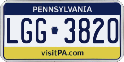 PA license plate LGG3820