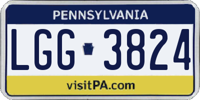 PA license plate LGG3824