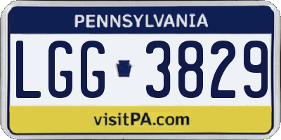 PA license plate LGG3829