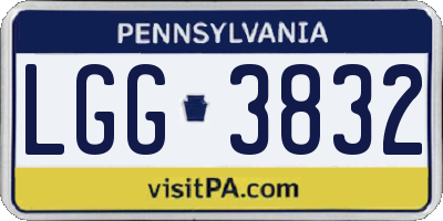 PA license plate LGG3832