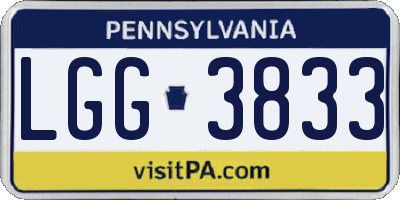 PA license plate LGG3833