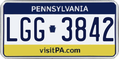 PA license plate LGG3842