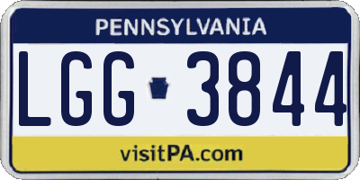 PA license plate LGG3844