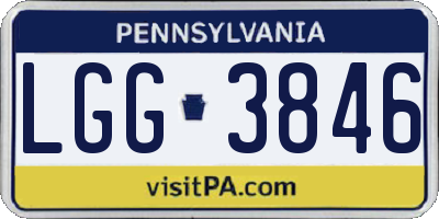 PA license plate LGG3846