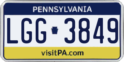 PA license plate LGG3849