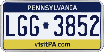 PA license plate LGG3852