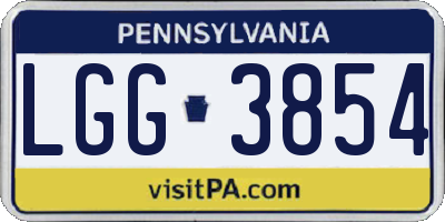 PA license plate LGG3854