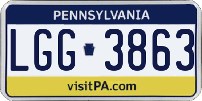 PA license plate LGG3863