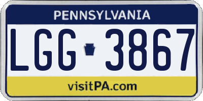 PA license plate LGG3867