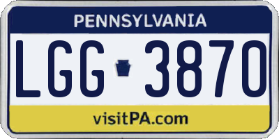PA license plate LGG3870