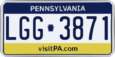 PA license plate LGG3871