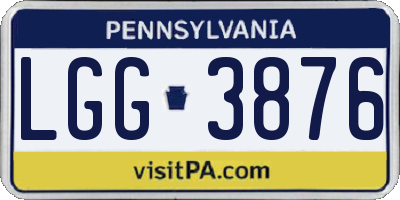 PA license plate LGG3876
