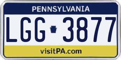 PA license plate LGG3877