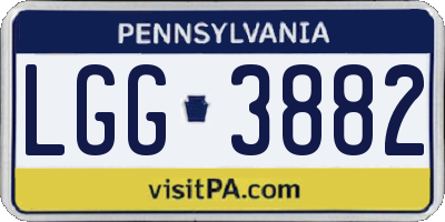 PA license plate LGG3882
