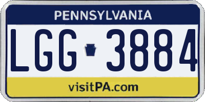 PA license plate LGG3884