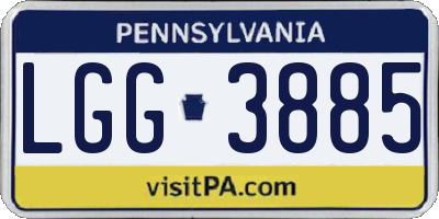 PA license plate LGG3885