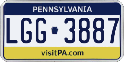 PA license plate LGG3887