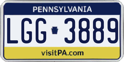 PA license plate LGG3889
