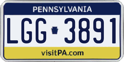 PA license plate LGG3891