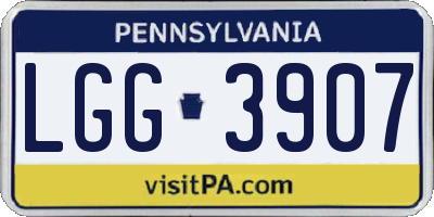PA license plate LGG3907