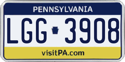 PA license plate LGG3908