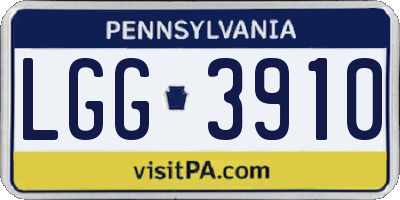 PA license plate LGG3910