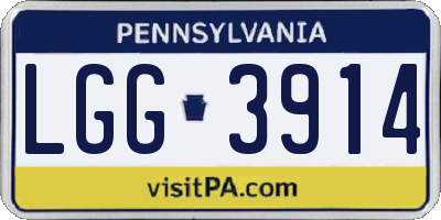 PA license plate LGG3914