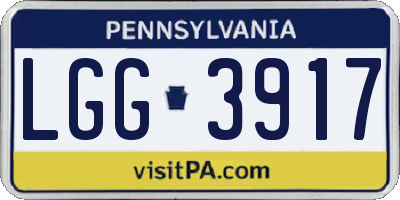 PA license plate LGG3917