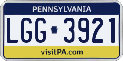 PA license plate LGG3921