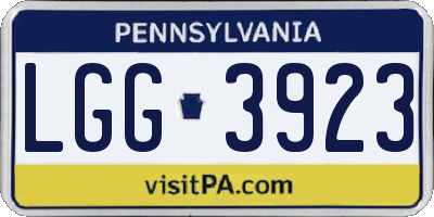 PA license plate LGG3923