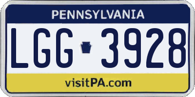 PA license plate LGG3928