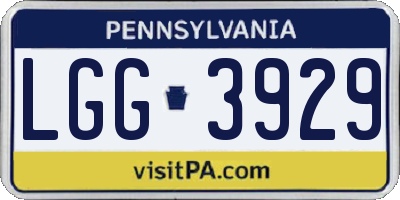 PA license plate LGG3929