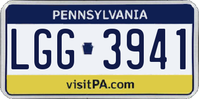PA license plate LGG3941