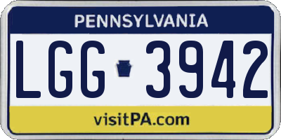 PA license plate LGG3942