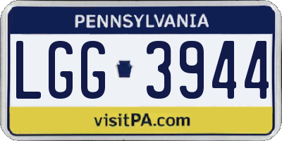 PA license plate LGG3944