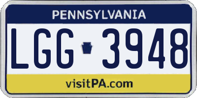 PA license plate LGG3948