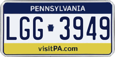 PA license plate LGG3949