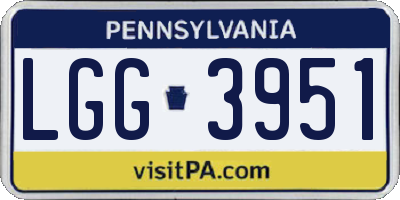 PA license plate LGG3951