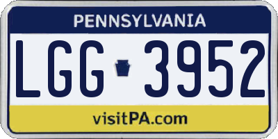 PA license plate LGG3952