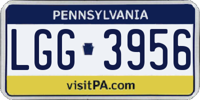 PA license plate LGG3956