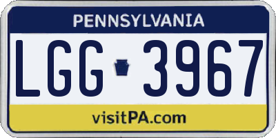 PA license plate LGG3967
